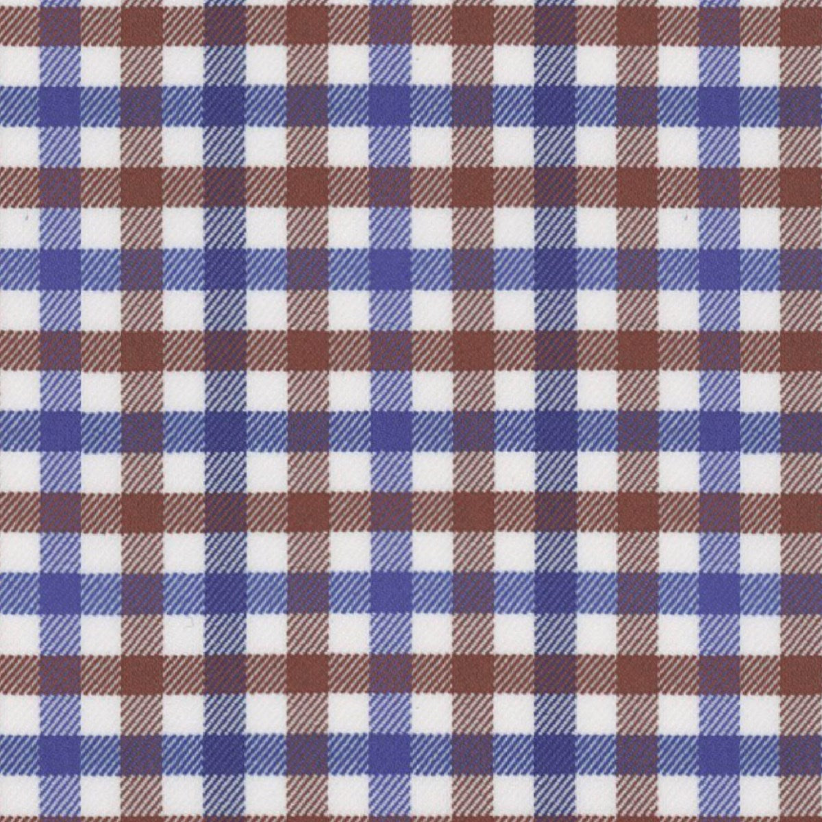 Brown Blue Sport Tattersall fabric swatch