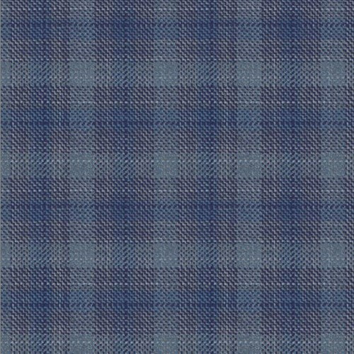 Reda Teal Blue Check Jacket fabric swatch