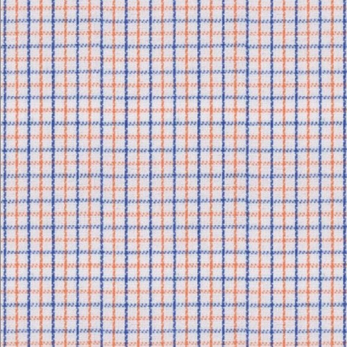 Blue Orange Mini Tattersall fabric swatch