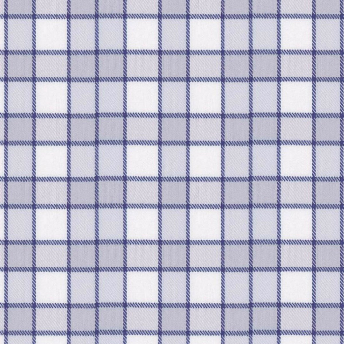 Grey Navy Border Check fabric swatch