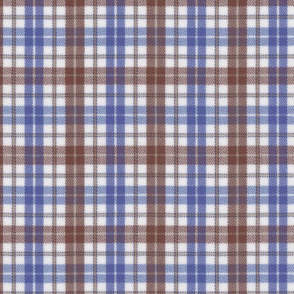 Brown Blue Track Plaid fabric swatch