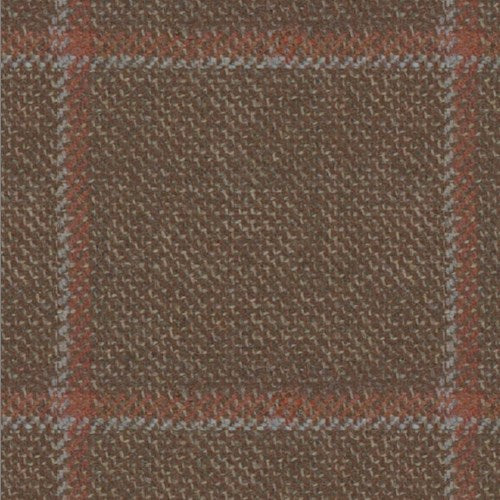 Kensington tan sienna windowpane fabric swatch