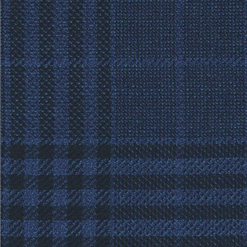 Lanificio di Lusso navy plaid fabric swatch