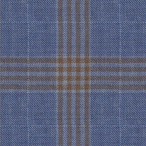 Reda Blue Brown Track Plaid Jacket fabric swatch