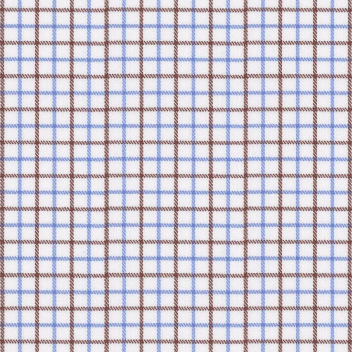 Brown Blue Tattersall fabric swatch