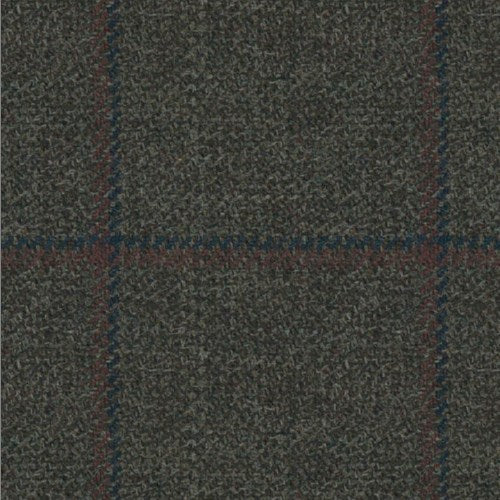 Kensington tan navy windowpane fabric swatch