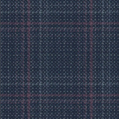 Lanificio di Lusso navy fuchsia track check fabric swatch