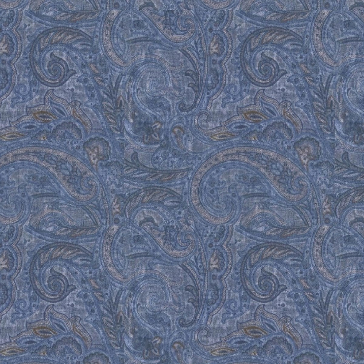 Blue Paisley fabric swatch