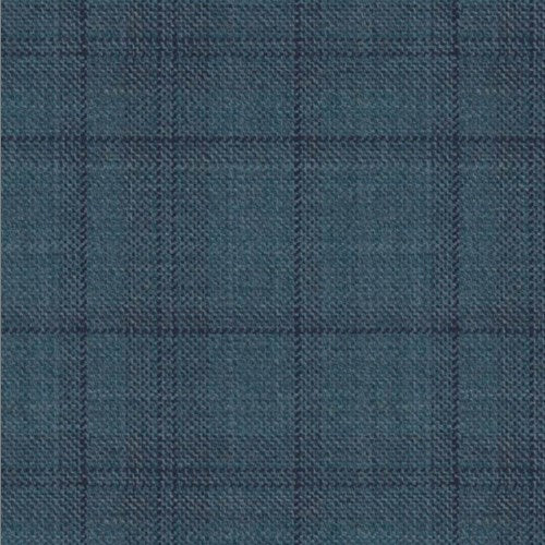 Reda Aqua Navy Plaid Jacket fabric swatch
