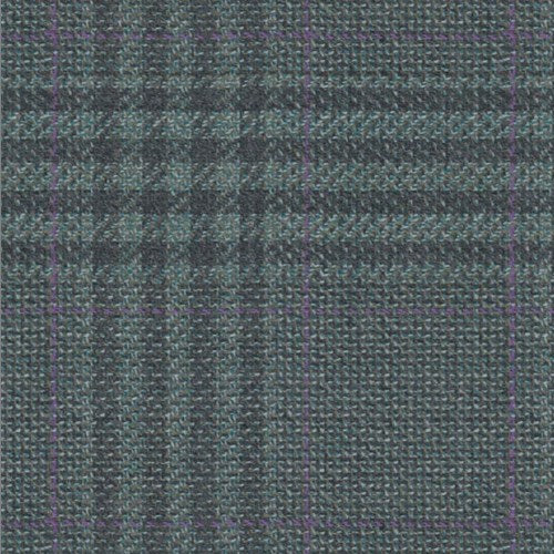 Lanificio di Lusso sage lavender track plaid fabric swatch