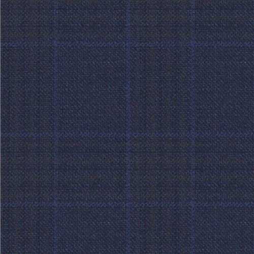 Reda Navy Brown Track Check Jacket fabric swatch