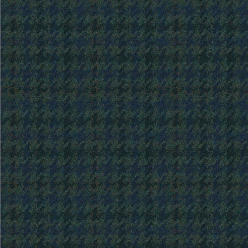 Kensington green blue houndstooth fabric swatch