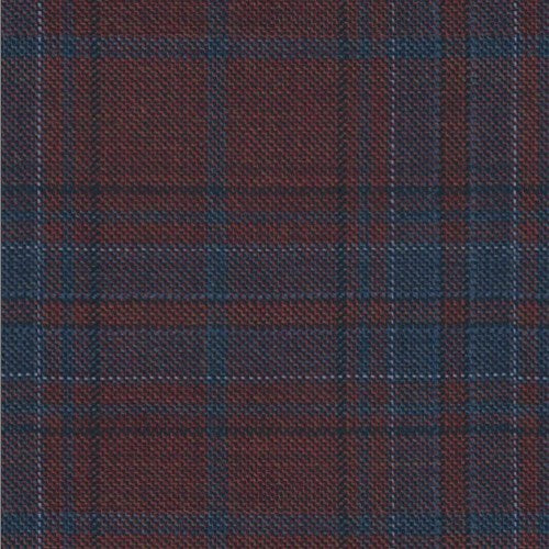 Reda Wine Blue Plaid Windowpane Jacket fabric swatch