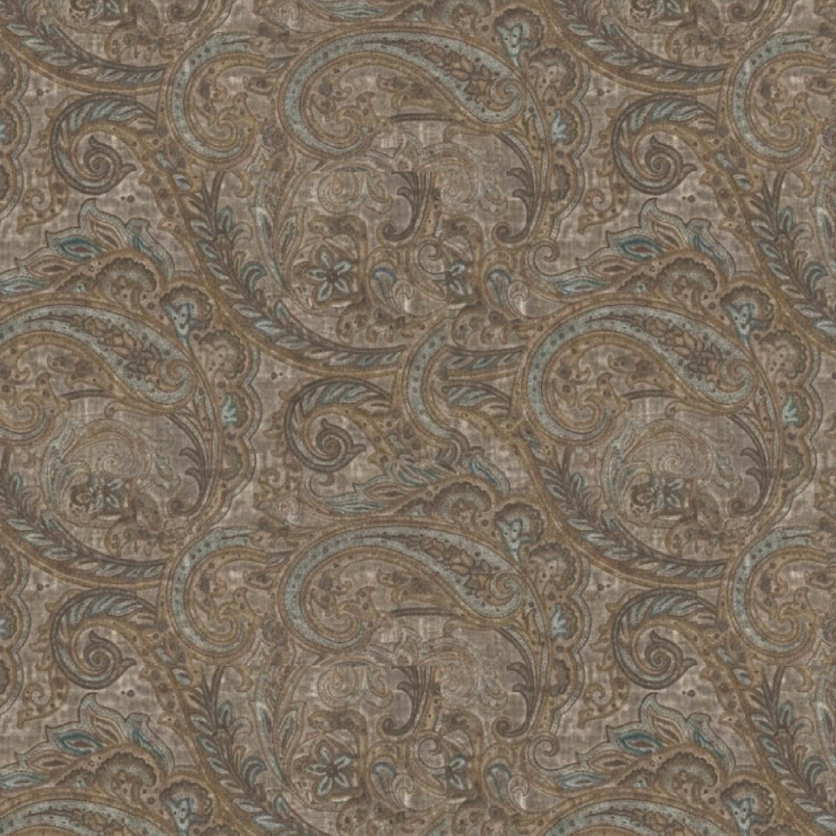 Brown Paisley fabric swatch