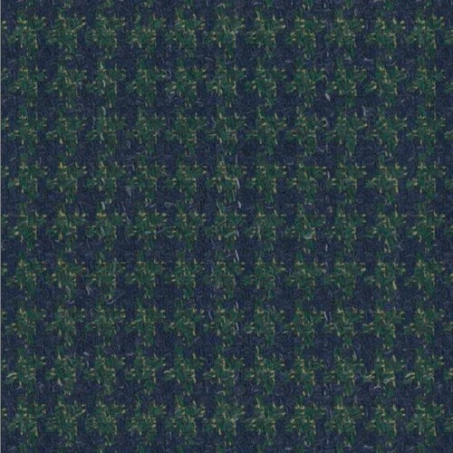 Kensington navy green houndstooth fabric swatch