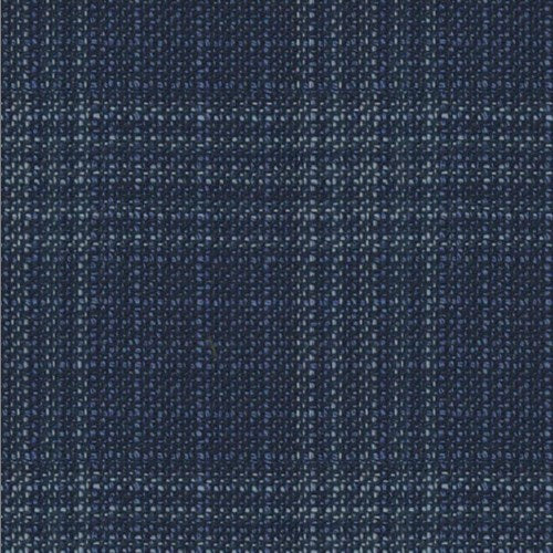 Lanificio di Lusso navy tan windowpane fabric swatch
