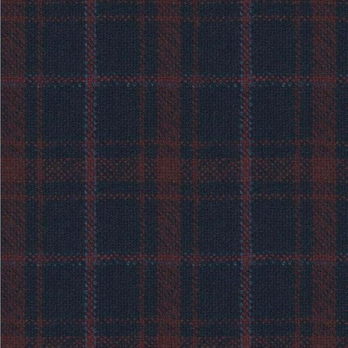 Kensington berry navy check fabric swatch