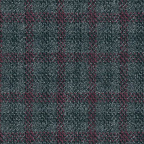 Kensington grey wine check fabric swatch