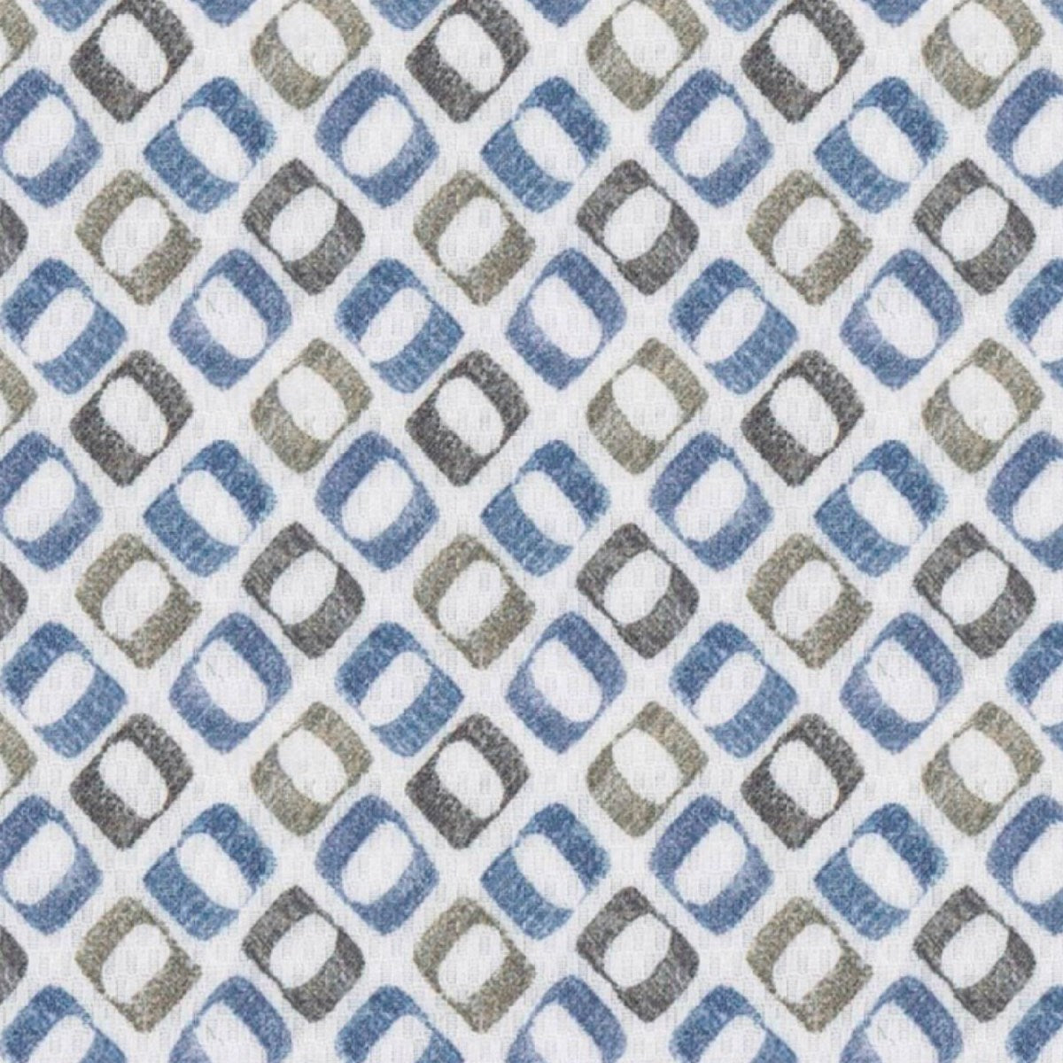 Blue Tan Diagonal Oval fabric swatch