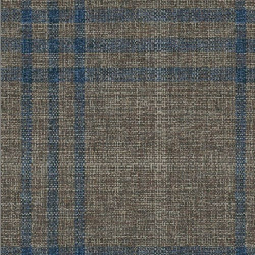 Guabello brown blue track window plaid fabric swatch