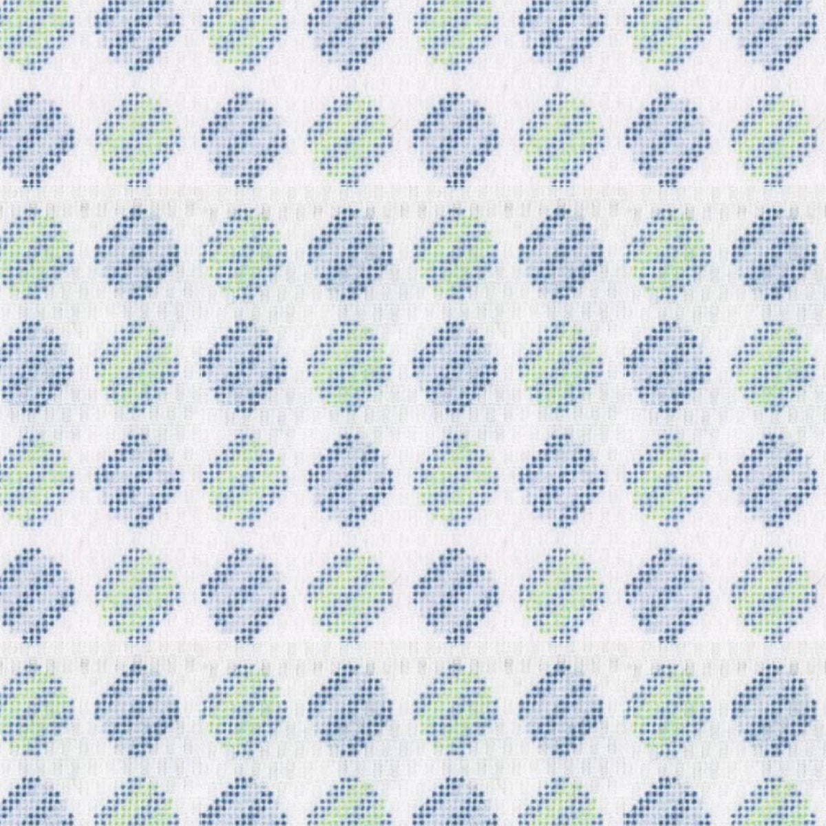 Blue Green Circle Stripe fabric swatch