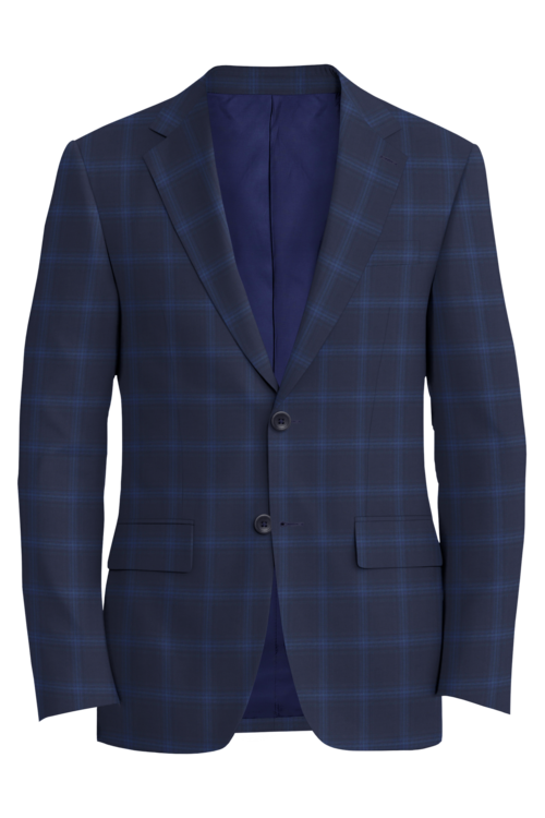 Reda Navy Blue Shadow Windowpane Jacket