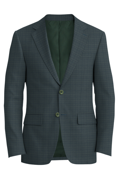 Lanificio di Lusso Green Textured Check Jacket in green textured check fabric
