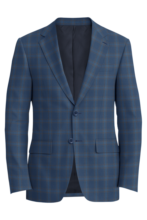 Reda Blue Tan Window Border Jacket