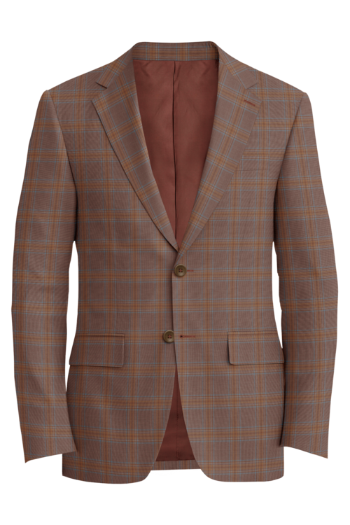Reda Rust Light Blue Track Windowpane Jacket