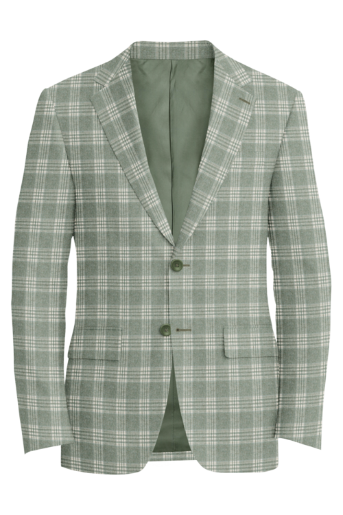 Guabello Sage Plaid Jacket in sage plaid fabric