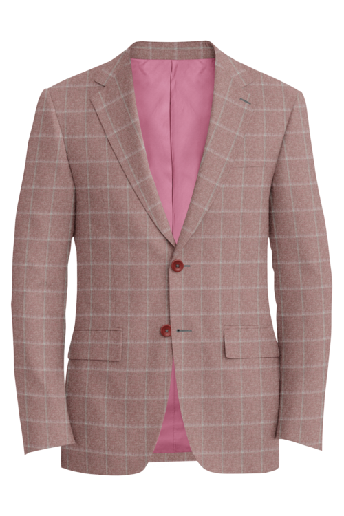 Guabello Copper Tan Windowpane Jacket in copper tan windowpane fabric