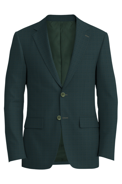 Kensington Green Blue Houndstooth Jacket in green blue houndstooth fabric