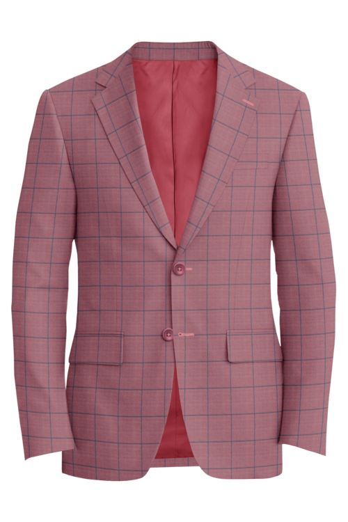 Kensington Pink Blue Windowpane Jacket in pink blue windowpane fabric
