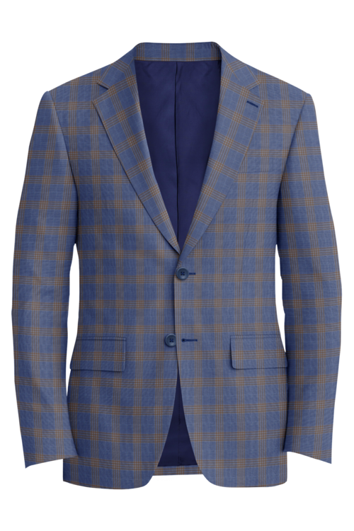 Reda Blue Brown Track Plaid Jacket