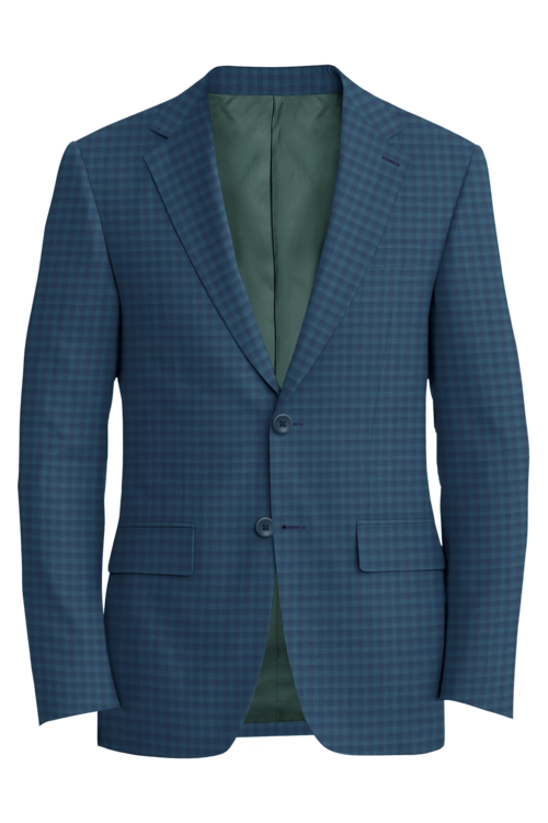 Lanificio di Lusso Teal Royal Check Jacket in teal royal check fabric