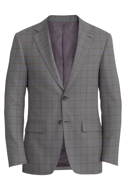 Reda Light Grey Brown Windowpane Jacket