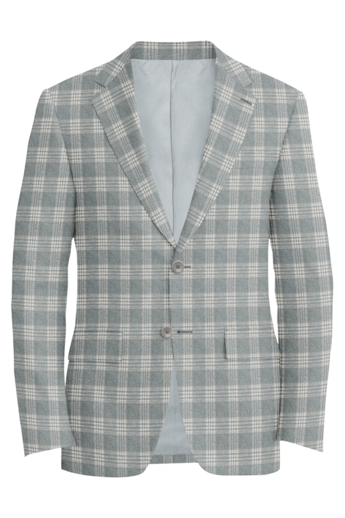 Guabello Grey Plaid Jacket in grey plaid fabric