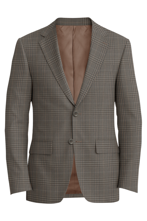 Lanificio di Lusso Tan Plaid Jacket in tan plaid fabric