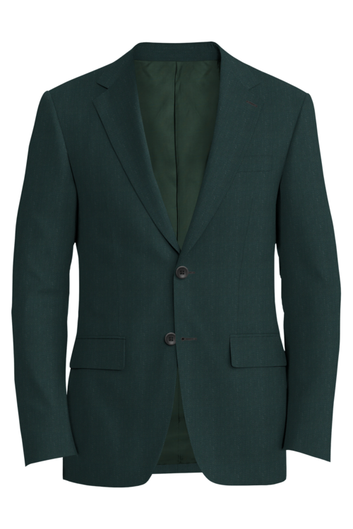 Kensington Green Wide Herringbone Jacket in green wide herringbone fabric