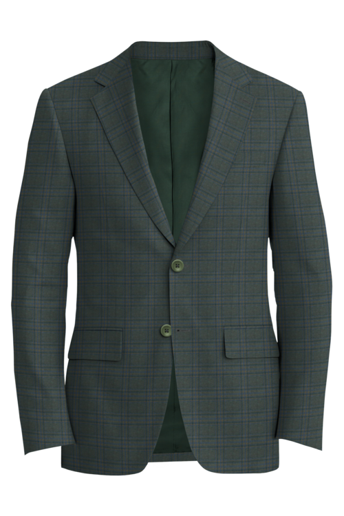 Kensington Green Blue Plaid Jacket in green blue plaid fabric