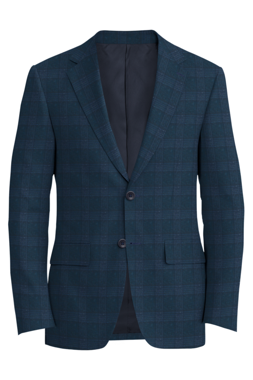 Kensington Blue Donegal Plaid Jacket in blue donegal plaid fabric