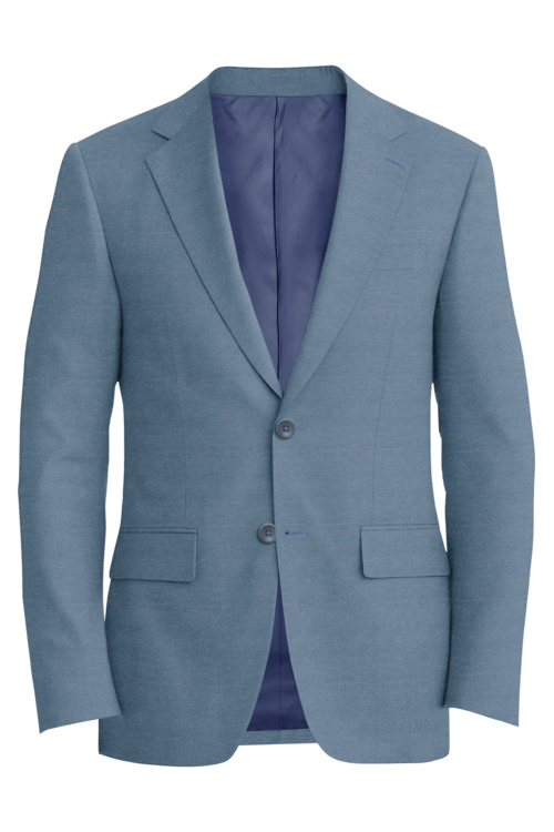 Guabello Light Blue Basketweave Jacket in light blue basketweave fabric
