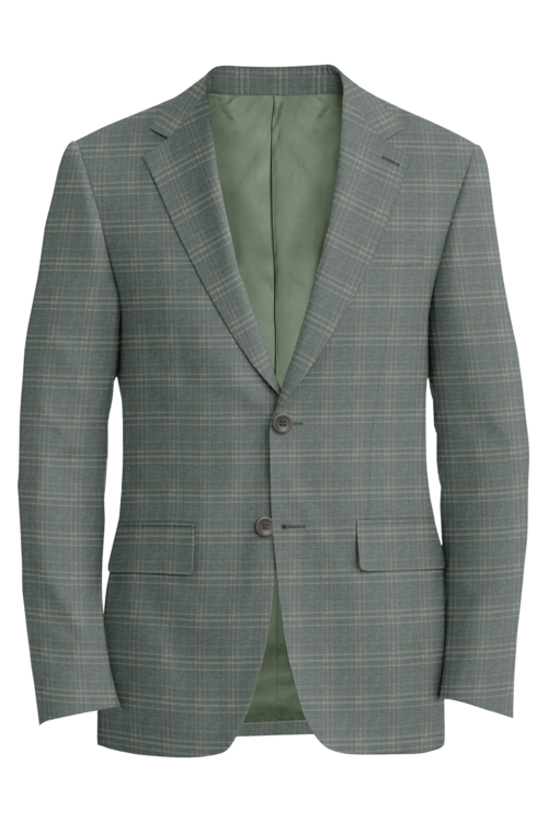 Guabello Sage Tonal Plaid Jacket in sage tonal plaid fabric