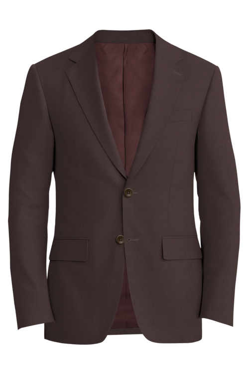 Kensington Brown Solid Jacket in brown solid fabric