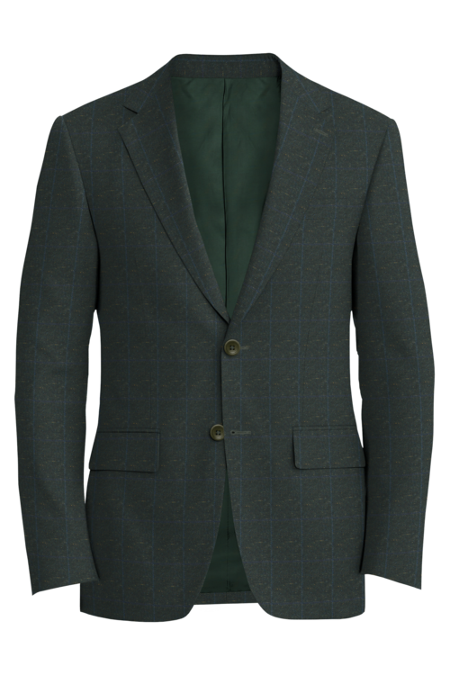 Kensington Olive Donegal Windowpane Jacket in olive donegal windowpane fabric