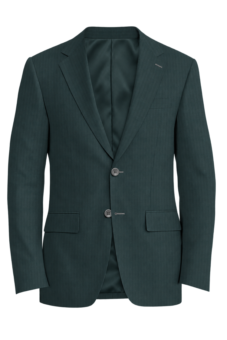 Piacenza 1733 Green Herringbone Jacket in green herringbone fabric