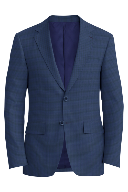 Lanificio di Lusso Royal Navy Mini Check Jacket in royal navy mini check fabric