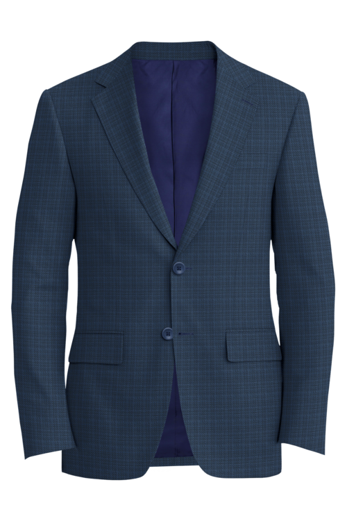 Lanificio di Lusso Blue Textured Check Jacket in blue textured check fabric