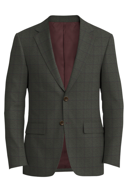 Kensington Tan Navy Windowpane Jacket in tan navy windowpane fabric