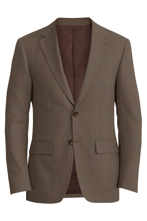 Kensington Tan Wide Herringbone Jacket in tan wide herringbone fabric